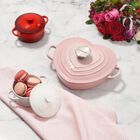 Le Creuset Cast Iron Classic Shallow Heart Casserole with Stainless Steel Heart Knob 20cm Shell Pink image number 5
